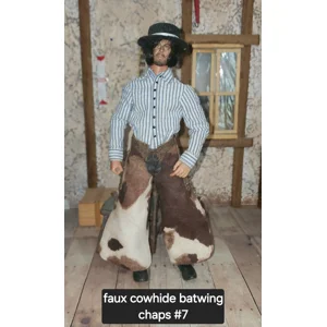 # 7 faux cowhide batwing chaps