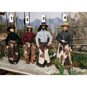 faux cow hide chaps/chinks