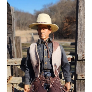 reversible faux cowhide vest