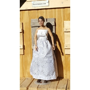 grey and white skirt