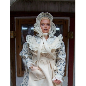 Ladies cover all apron w lace