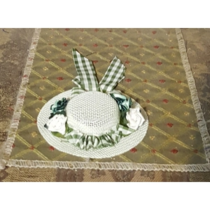 Ladies green flowered hat