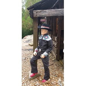 Male blue river outfit