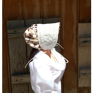 reversable brown calico bonnet