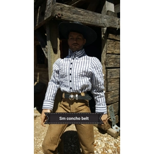 small concho belt black