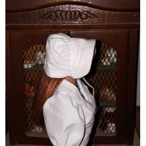 # 5 white bonnet w/embroidery