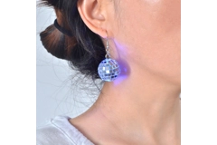 Flayer Lifestyle Women's Retro Reflective Mirror Glass LED Shaking Disco Ball Earrings