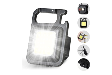 Mini COB Keychain and magentic Flashlight Portable USB Rec..