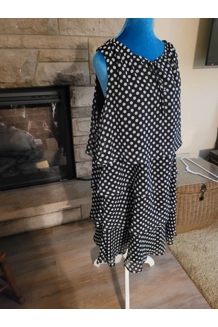 Vintage Size 16, Black Polk-a-Dot Layered Dress Vintage Size 16, Black Polk-a-Dot Layered Dress