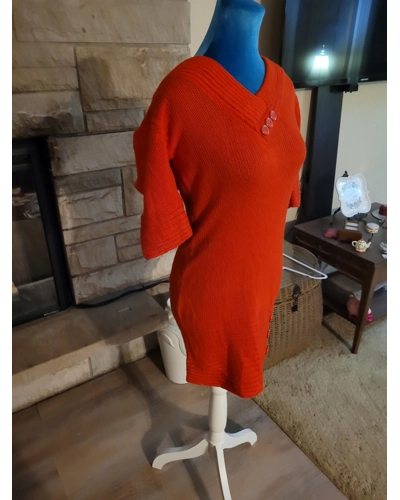 Vintage Size Medium Orange Sweater Dress