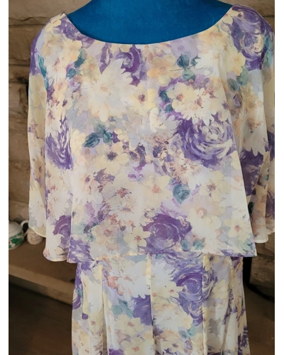 Floral Chiffon Overlay Dress Size 12