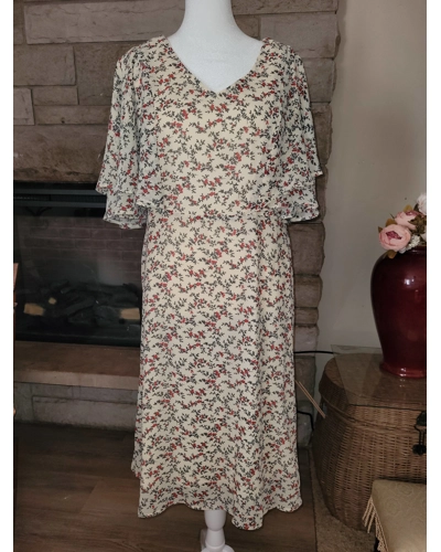 Vintage 70s Size L Multi: Floral Dress