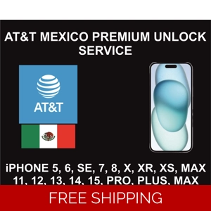 AT&T Mexico Premium Unlock Service, iPhone  4S to  15 Pro Max