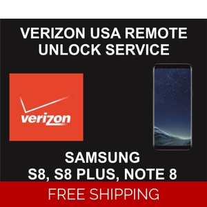 Verizon USA Remote Unlock Service, Samsung S8, S8 Plus, Note 8
