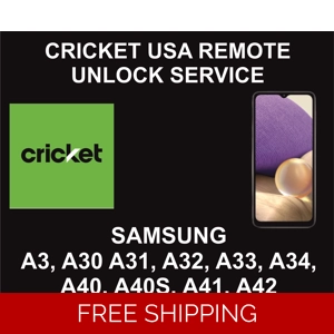 Cricket USA Samsung Unlock Service, Samsung A30, A32, A34, A41, A42