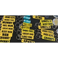 Number plate keyrings