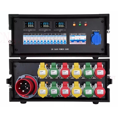 DIY 4u 19" Distro Panel 64a 3phase in 12 x 16a out
