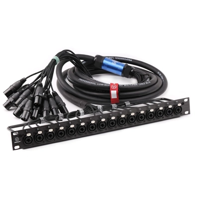 4/8/12/16 way 1u XLR/Jack Panel Wired