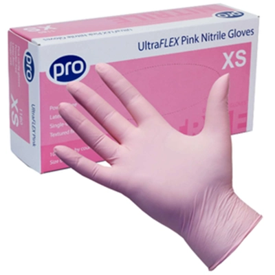Pink Nitrile Gloves xs/s/m/l