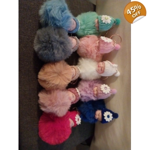 Puffy doll keychains