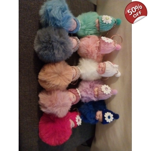 Puffy doll keychains
