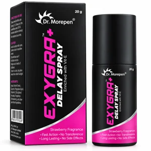 Dr. Morepen Exygra+ Delay Spray for Men 20g – Lidocaine 10% Strawberry