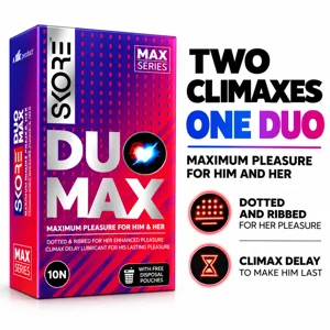 SKORE Duo Max Condoms 10 Pack – Dotted Ribbed Climax Delay