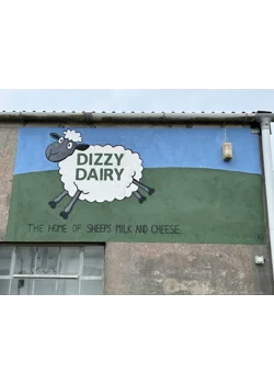 Our Dizzy Dairy sign is ready