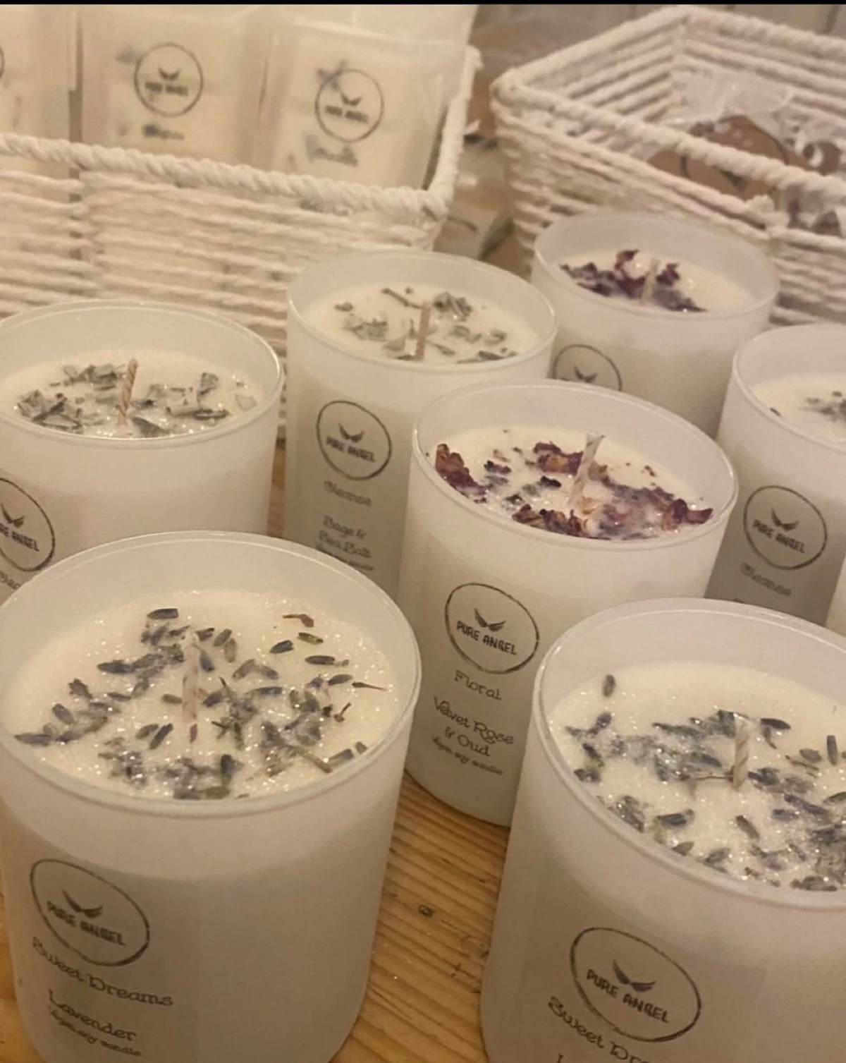 Hand-pouring Pure Angel candles