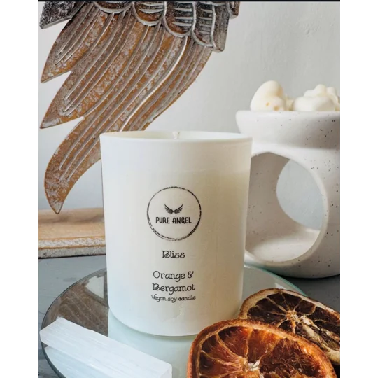 Bliss Orange and Bergamot Scented Soy Wax Candle | Eco-Friendly & Handmade