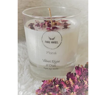 Pure Angel Floral Velvet Rose & Oud Soy wax Candle 150g Luxury Home Fragrance