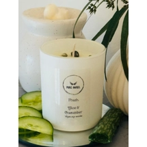 Fresh Aloe & Cucumber Scented Soy Wax Candle | Eco-Friendly & Handmade