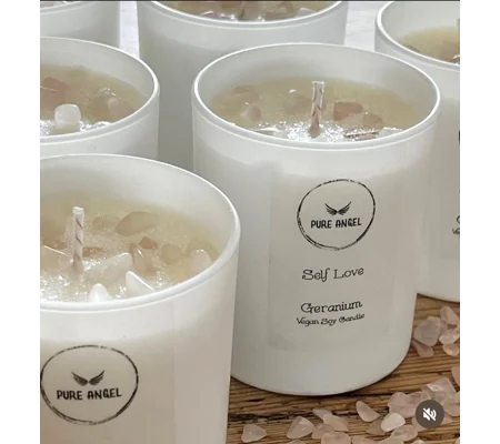 Self Love Geranium Scented Soy Wax Candle | Eco-Friendly & Handmade