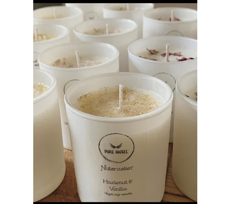 Nutcracker Hazelnut & Vanilla Scented Soy Wax Candle | Eco-Friendly & Handmade