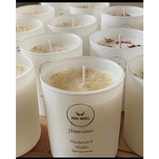 Nutcracker Hazelnut & Vanilla Scented Soy Wax Candle | Eco-Friendly & Handmade