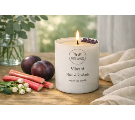 Pure Angel Vibrant - Plumb and Rhubarb fragranced candle