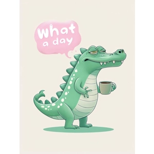 What a day?! Sleepy crocodile digital art print