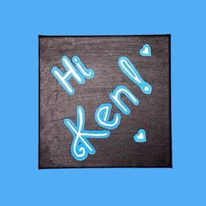 “Hi Ken!” Neon Sign Canvas Art