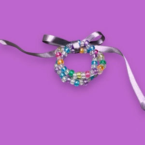 Set of 2 Colourful Metallic Rainbow Bracelets