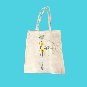 Embroidered Silhouette Canvas Tote Bag Embroidered Silhouette Canvas Tote Bag