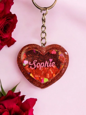 Personalized Heart Shaker keychain