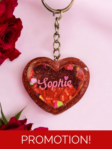 Personalized Heart Shaker keychain