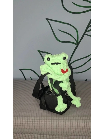 Handmade Crochet Ribbit Buddy