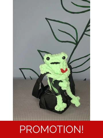 Handmade Crochet Ribbit Buddy