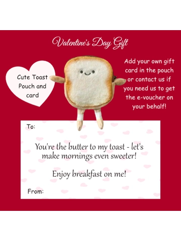 A cute Toast Pouch + Card (Instock SG)