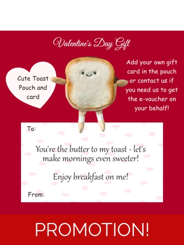 A cute Toast Pouch + Card (Instock SG)