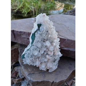 6.33 oz. Apophyllite Crystal Cluster Zeolite Specimen from Jalgaon India. Double Sided. Z27. You get