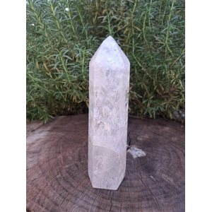 1.96 lb. Polished Quartz Crystal Point. Large 7.6 Inch Quartz Point with Window and Timelink. You ge