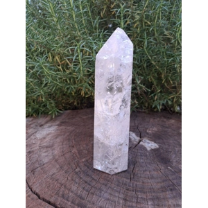1.96 lb. Polished Quartz Crystal Point. Large 7.6 Inch Quartz Point with Window and Timelink. You ge