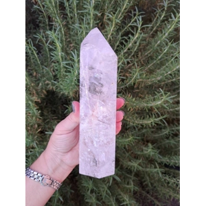 1.96 lb. Polished Quartz Crystal Point. Large 7.6 Inch Quartz Point with Window and Timelink. You ge